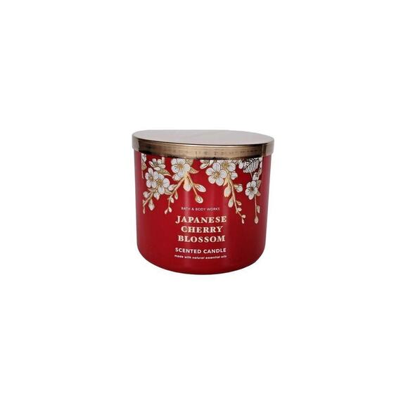 Bath and Body Works Japanese Cherry Blossom 3-wick Candle 14.5 oz New - Picture 1 of 16